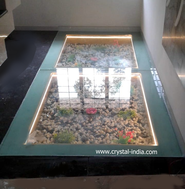 het internet maagd vrede Decorative Glass Floor With Led Light for Pebbles – Crystal-India